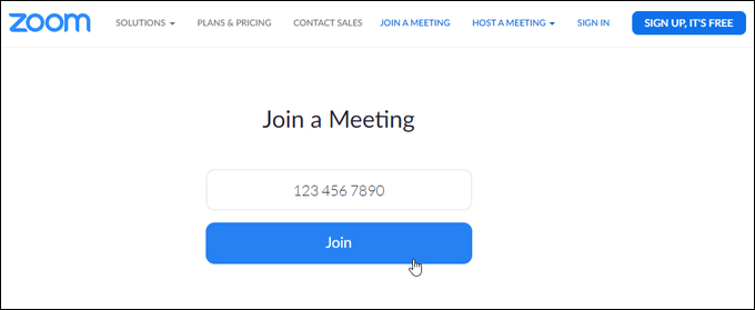 Enter your Zoom meeting ID